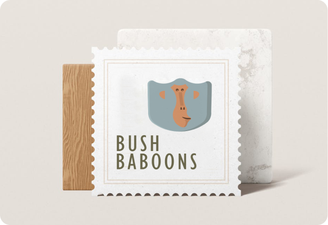 Bush Baboons stamp logo design