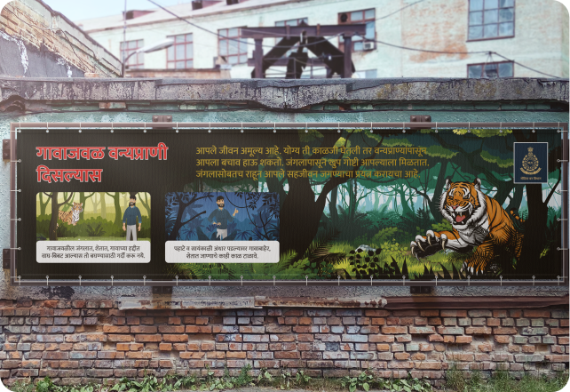Forest Department Maharashtra wildlife conservation billboard campaign