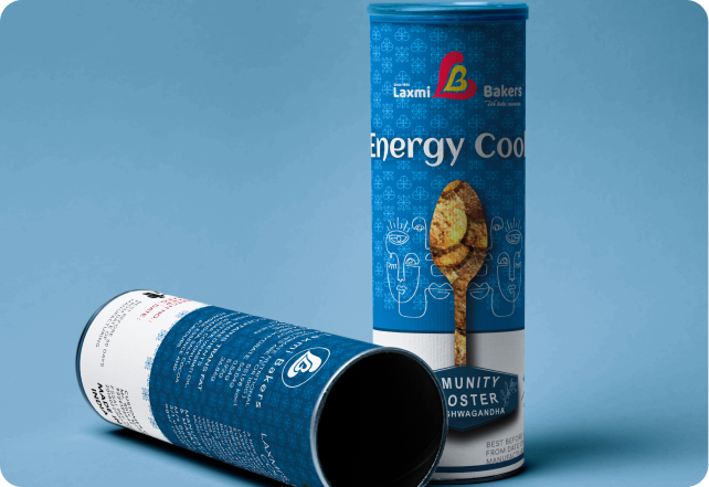Laxmi Bakers cylindrical cookies packaging in Ujjain, India
