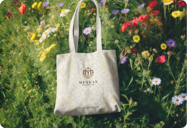 Muskan Fab Creation tote bag branding and packaging