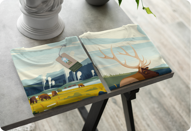 Yellowstone National Park wildlife t-shirt and illustration design